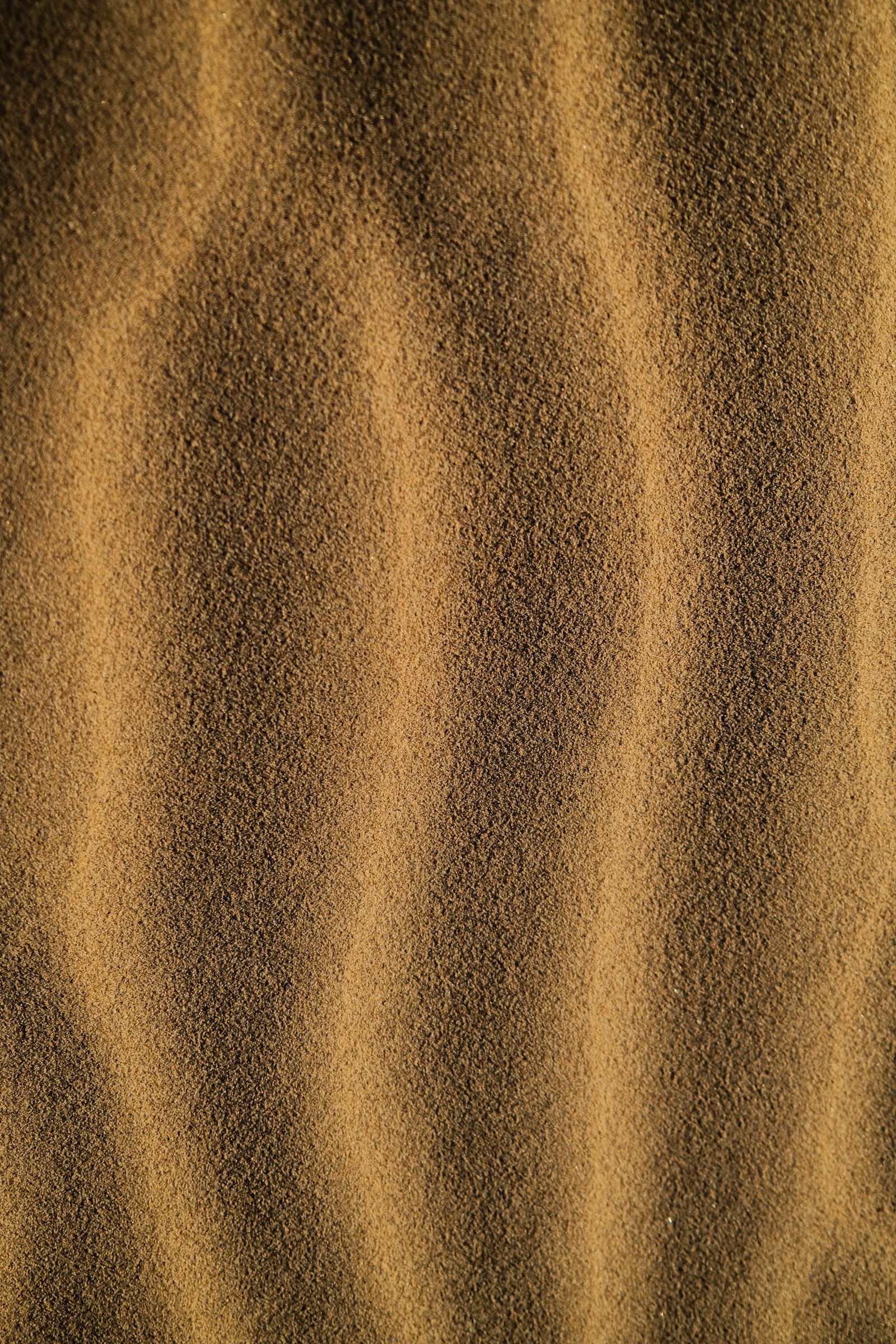 Close-up of soft wind ripples in golden sand